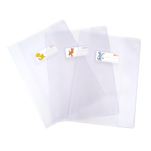 Copriquaderno Superseta - c/alette e portanome - A5 - PVC - trasparente goffrato neutro - Colorosa